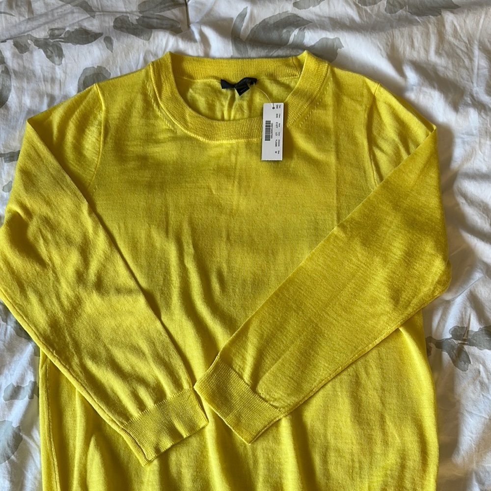J. Crew Bright Yellow Tippi Crewneck Sweater
